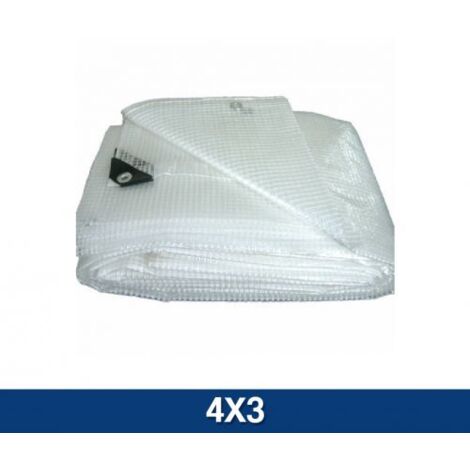 Telo Multiuso PVC Retinato, 3 M X 3,5 M, Weiß - Vielseitige Plane Mit Ösen