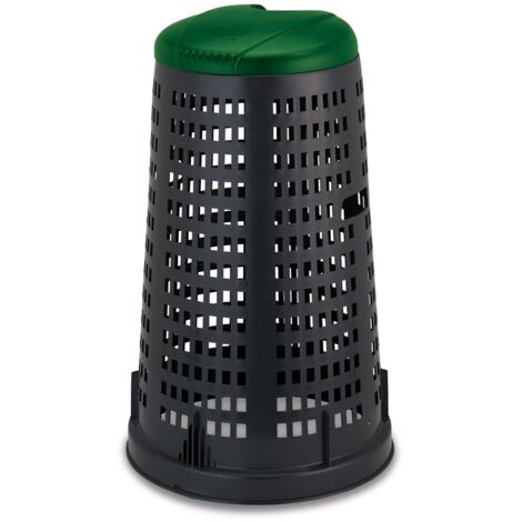 BIDONE TRESPOLO DIAMETRO 58, ALTEZZA 90, LITRI 100 VERDE E COPERCHIO VERDE CESTO CESTINO GETTACARTE DA ESTERNO GIARDINO (1/7)