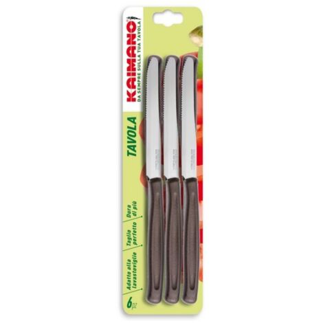 Set Coltelli da Tavola Dinamik 6 Pezzi Punta Dentata Col. Bianco