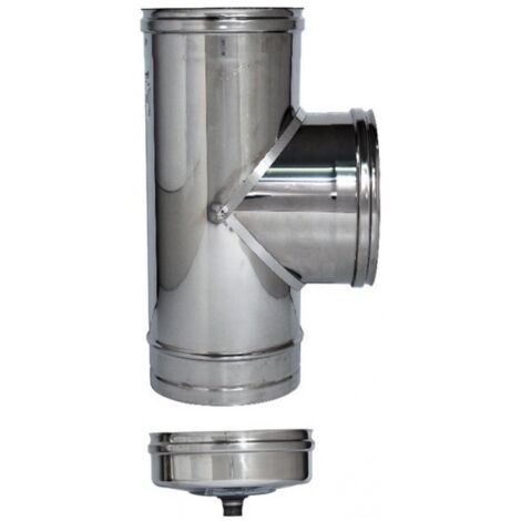 Raccordo a T Inox Aisi 316L per Stufe + Tappo Ø cm. 12
