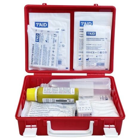 1PZ VALIGETTA PRONTO SOCCORSO IN POLIPROPILENE cm. 25x9x19 h col. rosso - ALLE (1/2)