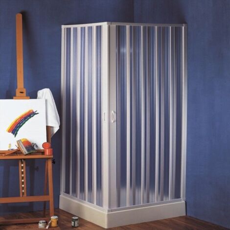 1PZ BOX DOCCIA ANGOLARE A SOFFIETTO GOLD acrilico cm.55-75x70-90x185 h (1/3)