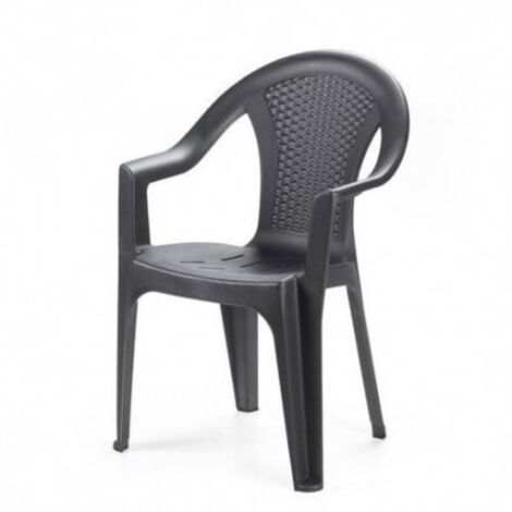 Sedia ischia antracite effetto rattan set 2 pezzi - ipae-progarden