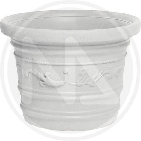 1PZ VASO TONDO FESTONATO PRESTIGE Col. Bianco Ï cm. 45