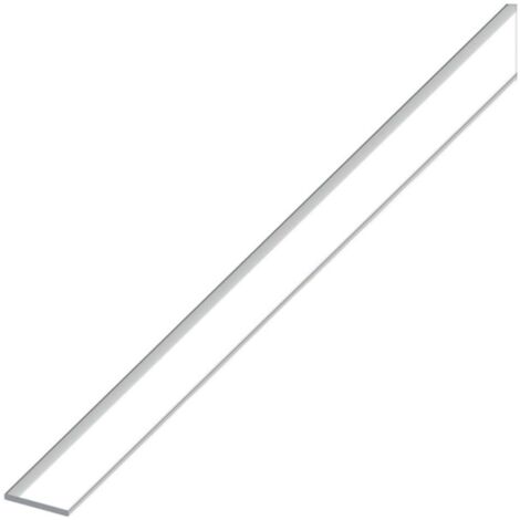 5PZ PROFILO BARRA PIATTA ALLUMINIO Argento Cromato mm. 20x2 mt. 2