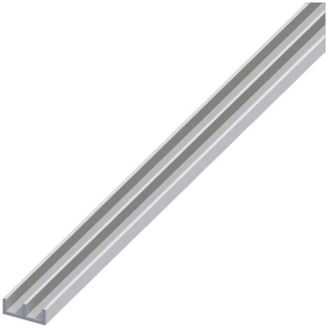 1PZ PROFILO AD UU ALLUMINIO Argento Satinato mm. 18x20x1 mt. 2