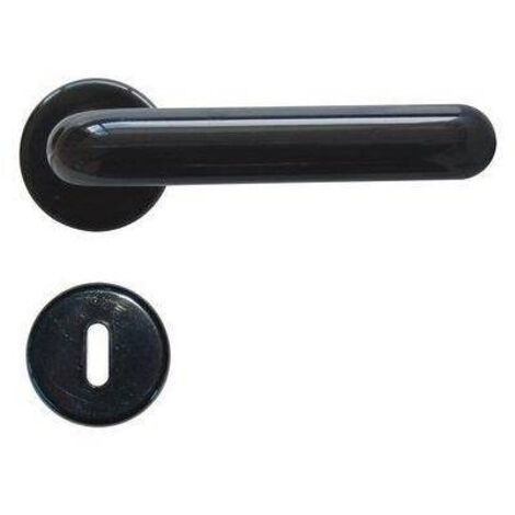 Maniglia Porta In Nylon Con Rosetta - Design Scandinavo Nero, Per Porte Interne Ed Esterne - Foto 2