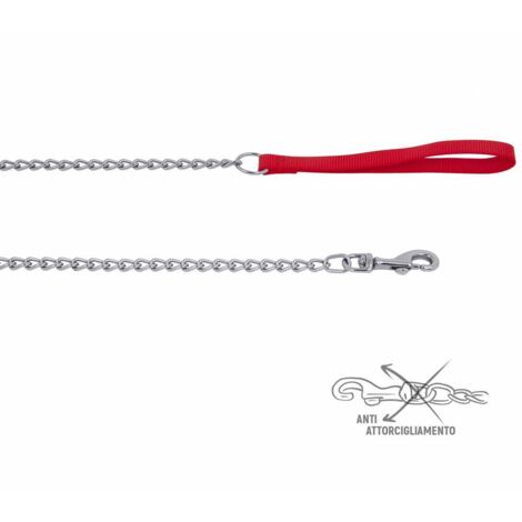 ZOOV GUINZAGLIO NYLON CM.120 ROSSO CON CATENA