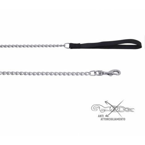 ZOOV GUINZAGLIO NYLON CM.120 NERO CON CATENA