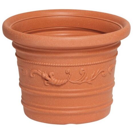 1PZ VASO TONDO FESTONATO PRESTIGE Col. Terracotta Ï cm. 40