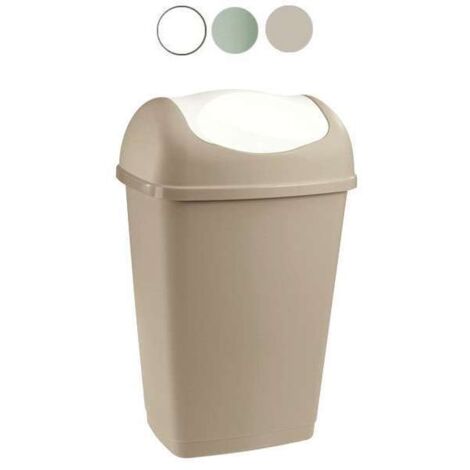 1PZ BIDONE IMMONDIZIA 'GRACE' Lt 25 - cm 32,5 x 25,5 x h 52 salvia/bianco