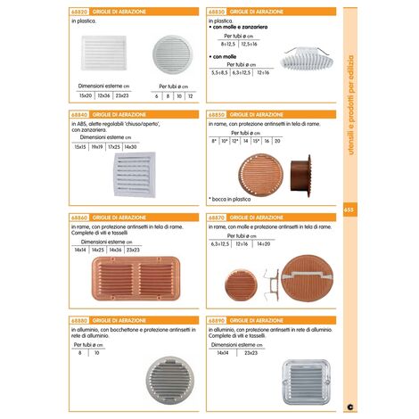 GRIGLIA AEREAZIONE RAME CM.14X36