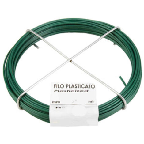 30PZ FILO PLASTIFICATO N. 10 MM 1,8 LUNGHEZZA 12 MT VERDE (1/2)