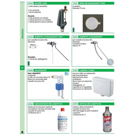 GALLEGGIANTE CATIS ORIGINALE 3/8 PER CASSETTA WC BAGNO CON SFERA E  GUARNIZIONE