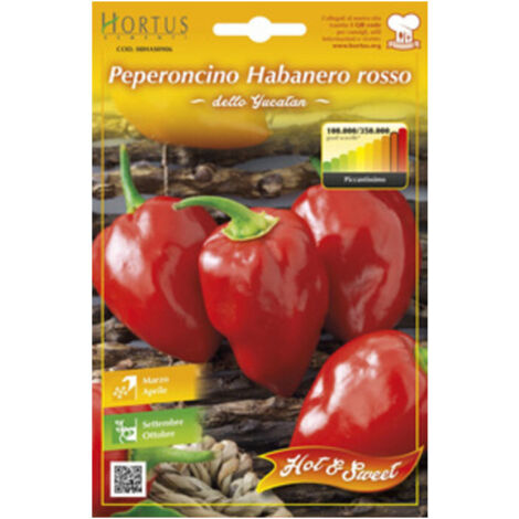 10PZ SEMI ORTO PEPERONCINO HABANERO ROSSO (1/2)