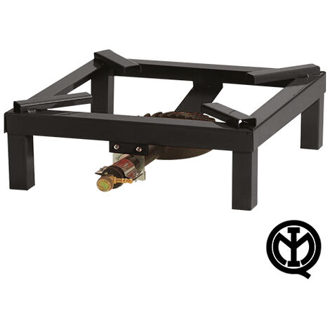 Fornellone à Gaz GPL 40x40cm Certifié Avec Thermocouple Et Allumage Piézo - Puissance 7kW, Portable, Acier Et Fonte