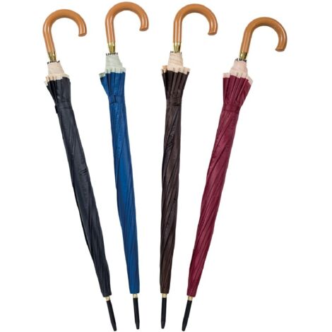 Ombrello Automatico Nylon Tinta Unita - Con Apertura Automatica, Maniglia In Plastica, Colori Assortiti - Foto 5