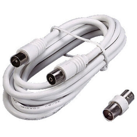 Brightium Cavo antenna TV 75 Ohm, maschio/maschio, 1,8 m, ideale per collegamento antenne e ricezione del segnale televisivo