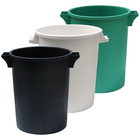 1PZ BIDONE IMMONDIZIA SOVRAPPONIBILE Lt 120 - ø53 x  h 79 cm - nero