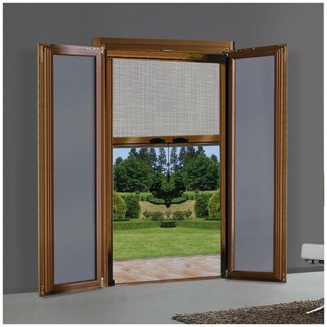1PZ ZANZARIERA A RULLO VERTICALE PER PORTA/FINESTRA cm 80 x 250 - bronzo