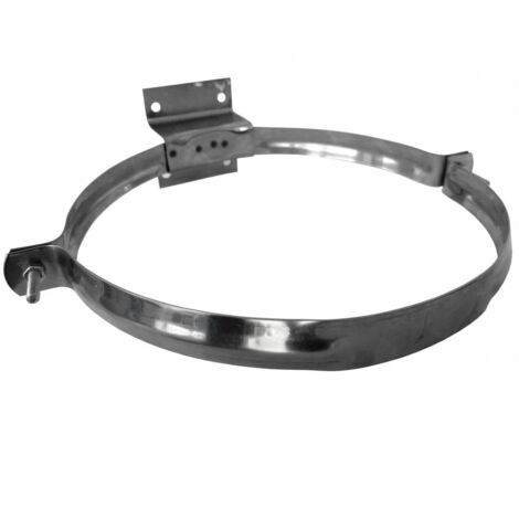1PZ COLLARI INOX CON STAFFA X TUBI STUFA CM.25 ECO