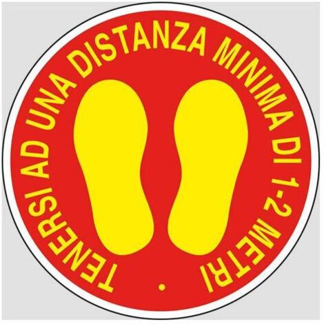 1PZ ETICHETTA ADESIVA DIAMETRO 20CM TENERSI A DISTANZA DI 1-2MT