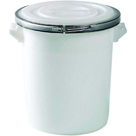 Bidone Portarifiuti 100 Litri Bianco Con Coperchio - Pattumiera Per Interni/Esterni Riciclata - Foto 3