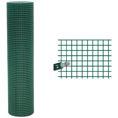 RETE RECINZIONE PLASTIFICATA H 150 ELETTROSALDATA 12X12 MM Ø 1,2 ROTOLO 25 M