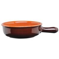 6PZ casseruola in terracotta alto 1 manico bicolore - cm.20