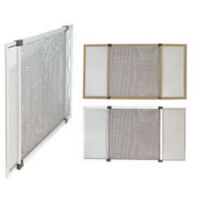 1PZ zanzariera in fibra con telaio nibile in alluminio colore bronzo - rete grigia - cm. 75x50h.
