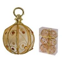1PZ SFERE TONDE IN RETE COLORE ORO - mm.60 in conf. pz.6