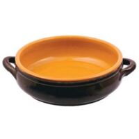 1PZ tegame in terracotta basso 2 manici brunella - cm.30