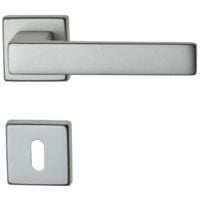 1PZ MANIGLIA CARLO CON ROSETTA PATENT Alluminio Anodizzato Argento