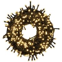 Lucine di Natale 8 mt Decorazione con Luce Bianco Caldo con 180 Led
