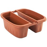 1CF BALCONETTA DOPPIA 'KLUNIA' cm 40 x 19,8 x 18,5 lt.7 terracotta