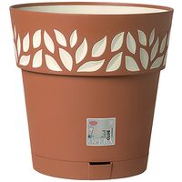 1PZ VASO TONDO ''CLOE'' ø 25 x h.25 - bianco/travertino