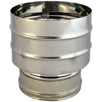 1PZ FUMAIOLO A CAPPELLO DOPPIA PARETE ''ANTIVENTO'' ø10/15 cm