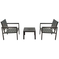 1CF SET GIARDINO EFFETTO POLYWOOD 'OROSEI' colore nero