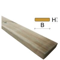Listone per pavimento 1,9x9,3x240 cm una faccia liscia ed una rigata in legno impregnato