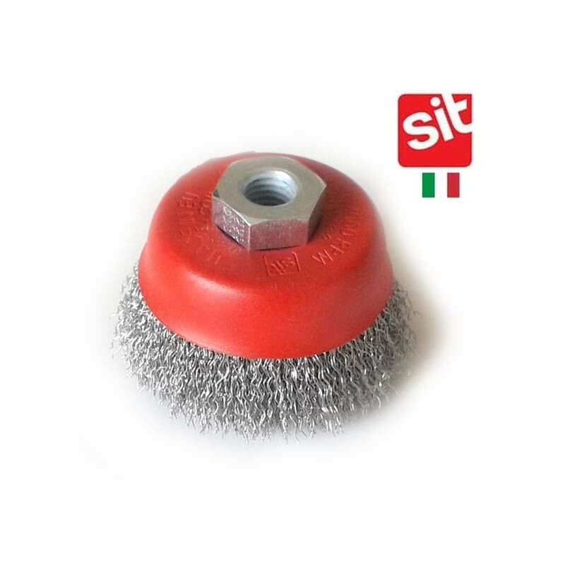 Pot Brosse Métallique Pour Meuleuse 75mm M14 - Poils Laiton Sur Acier (lot De 3, 5 Ou 10 Pièces)