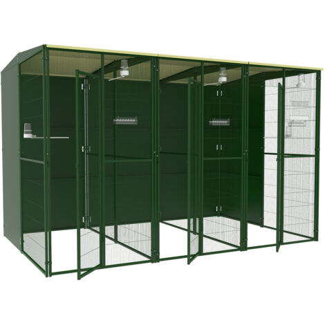 Volière de jardin 6m² avec porte – 5 panneaux coupe-vent opaques – Hauteur 203 cm – Espace entre barreaux 12mm – Montage facile – Imor (1/5)