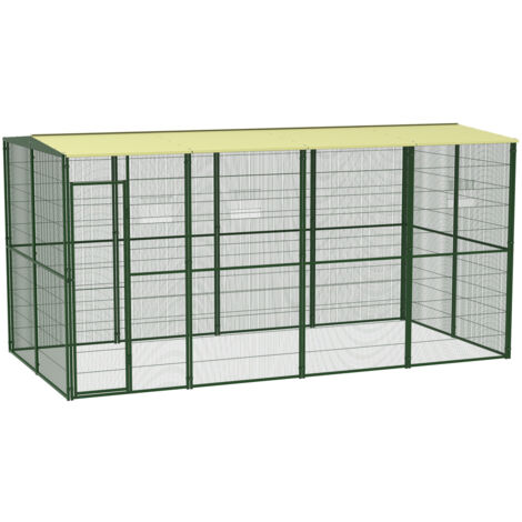 VOLIÈRE DE JARDIN 4X2 M À TOIT DEUX PENTES IMOR® (1/2)