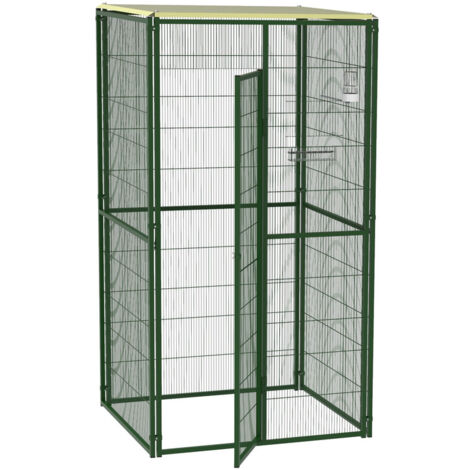 VOLIÈRE DE JARDIN 1X1 M AVEC TOIT PLAT IMOR® (1/3)