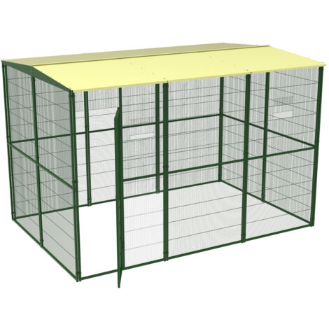 VOLIÈRE DE JARDIN 3X2 M À TOIT DEUX PENTES IMOR® (1/5)