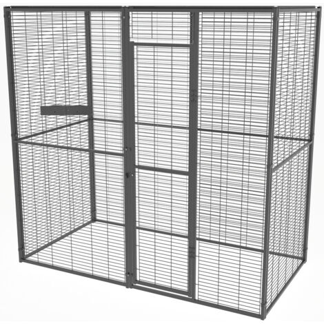 Volière pour perroquets 2m² – Toit maille – Panneaux en acier non toxique – Accès facile avec porte – Ancrage au sol pour résistance intempéries – Imor (1/5)