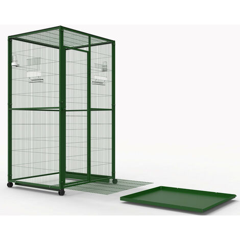 Volière intérieure pour petits oiseaux – 1m² sur roulettes – Hauteur 195 cm – Maille acier non toxique – Accès facile avec porte sécurisée – Imor (1/5)