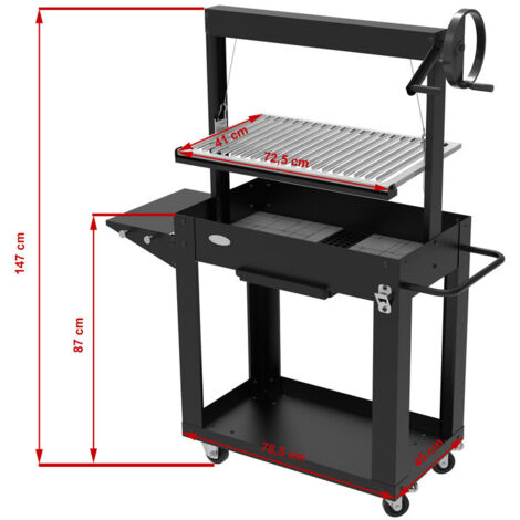 Grille À Viande En Fer Réglable En Hauteur De 50 Cm Pour Barbecues