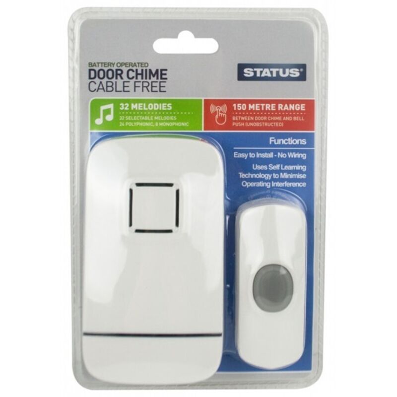 Status White Door Chime Battery Operated