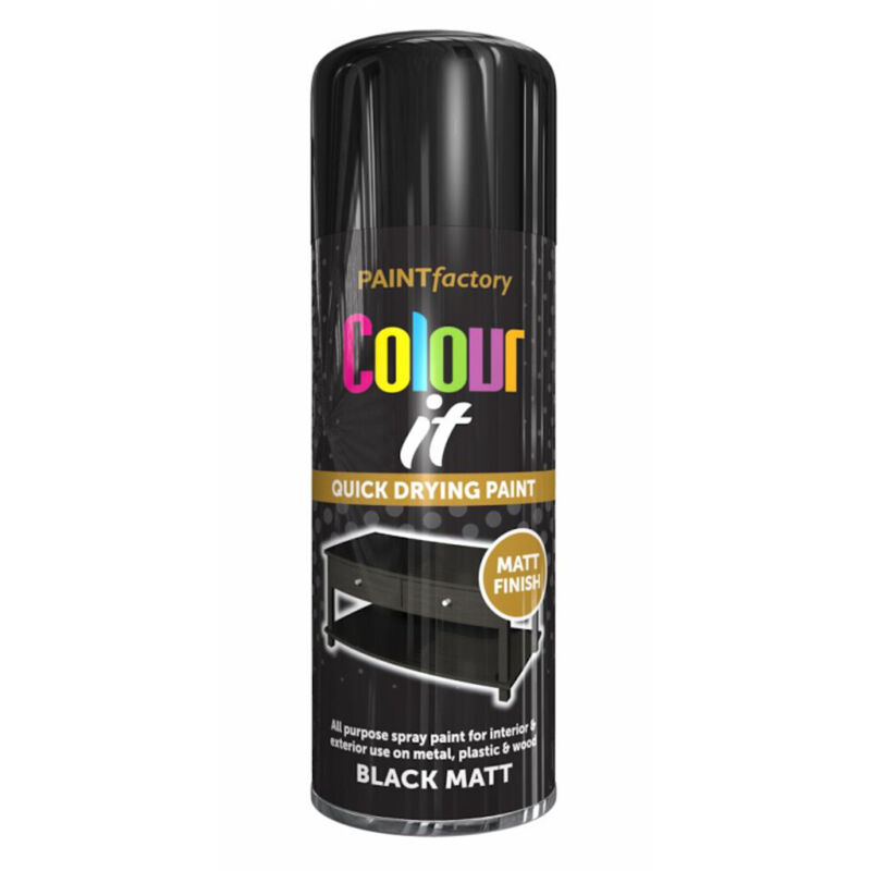 Paint Factory 1733 Colour It Spray Paint Black Matt 400ml