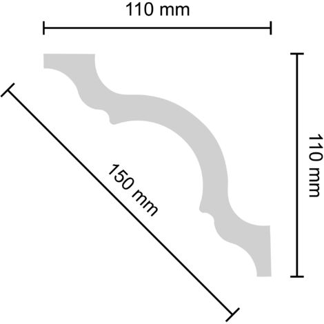 Decosa Zierprofil A110 (Selina), 110 x 110 mm, 2 m - 01 Stück